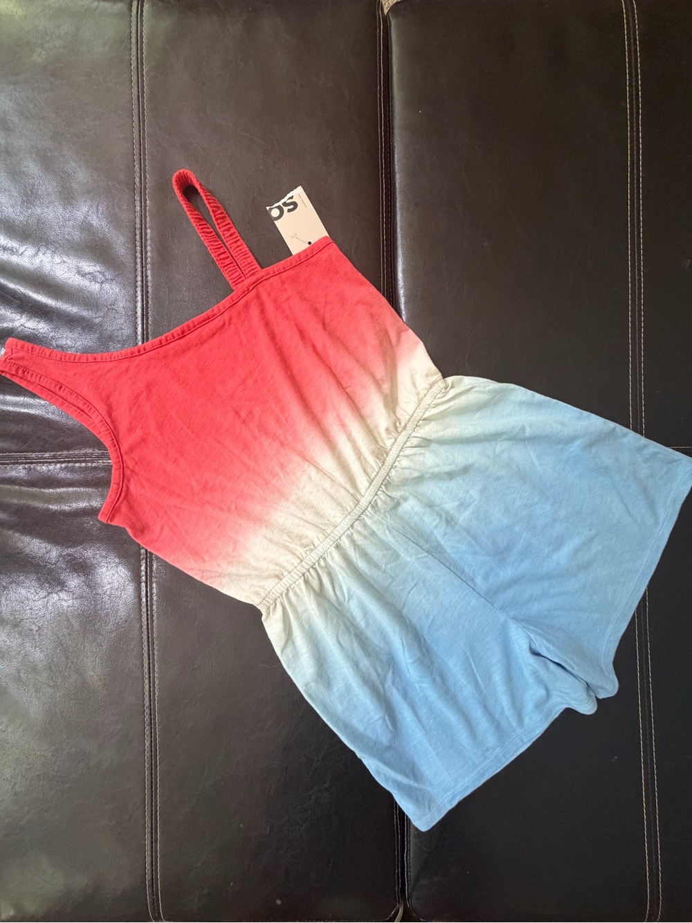 SO - Girl’s Ombré Red, White & Blue Sleeveless Romper